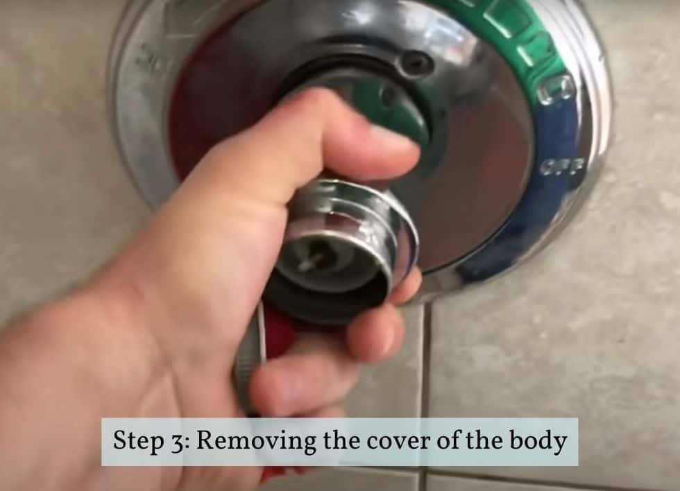 removing the body cover of shower handle