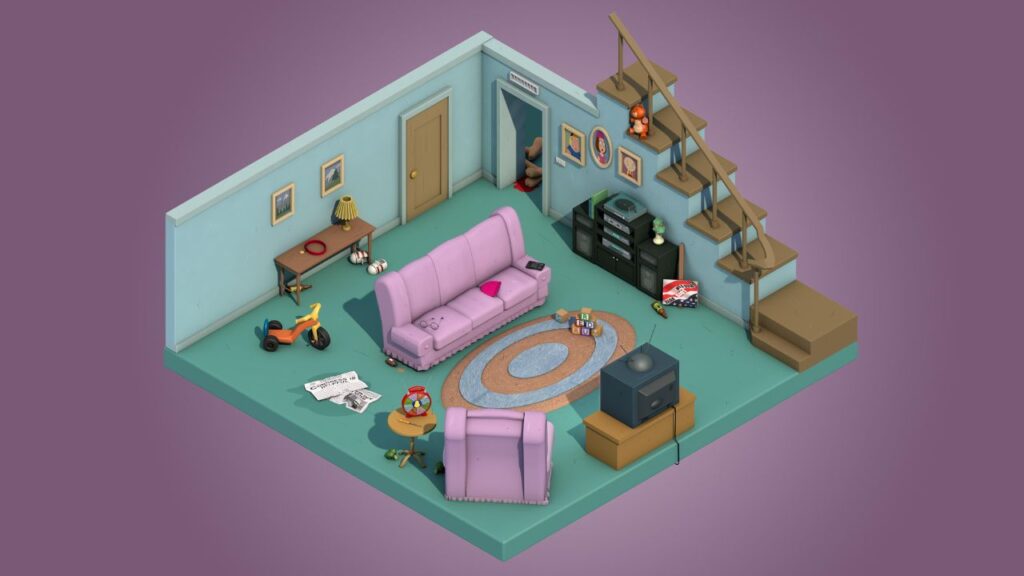 3D view of family guy house living room