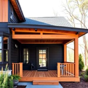 25 Ideas To Elevate Your Black House With Wood Accents - Tangy House