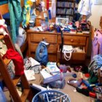 highly cluttered room