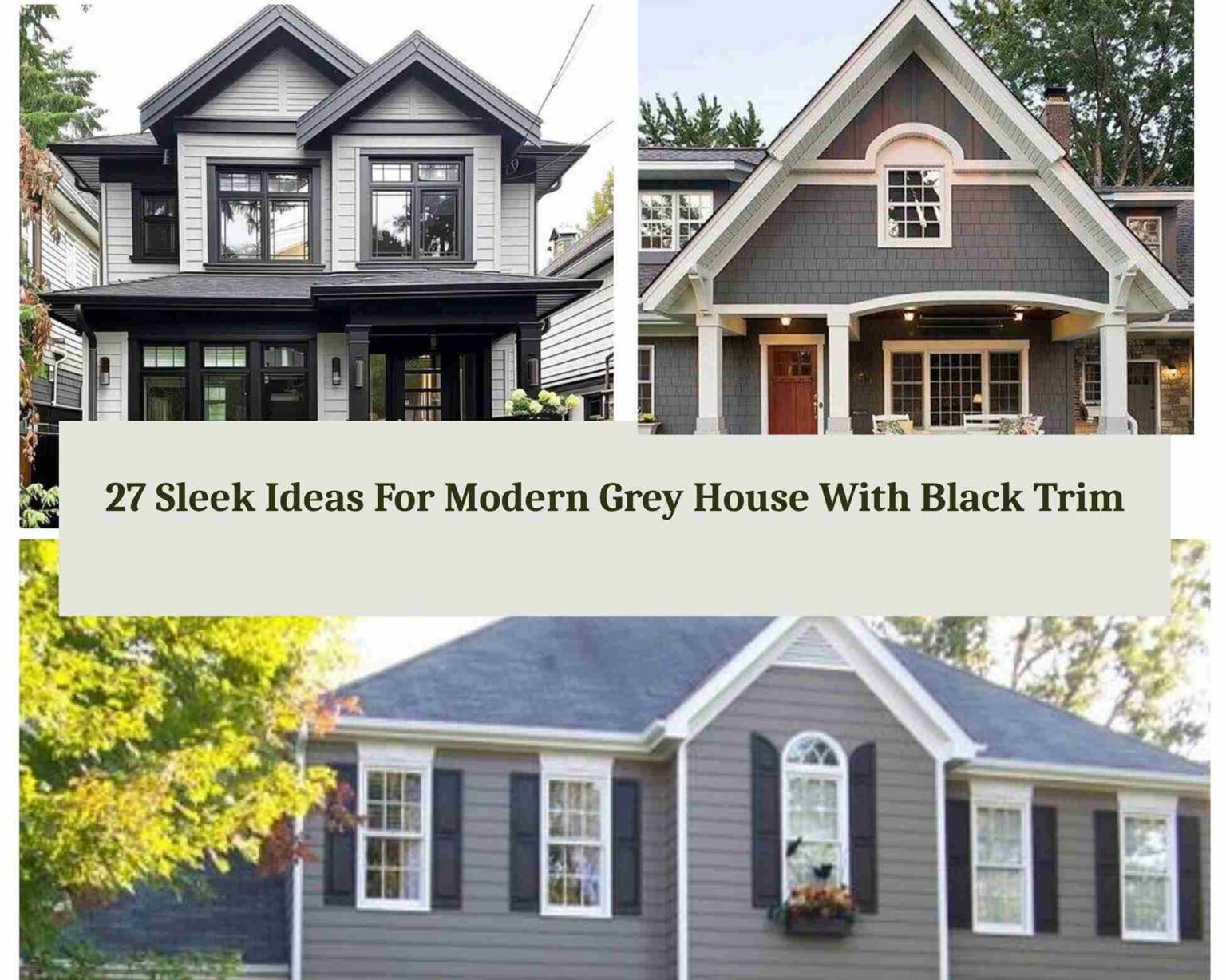 27 Sleek Ideas For Modern Grey House With Black Trim - Tangy House
