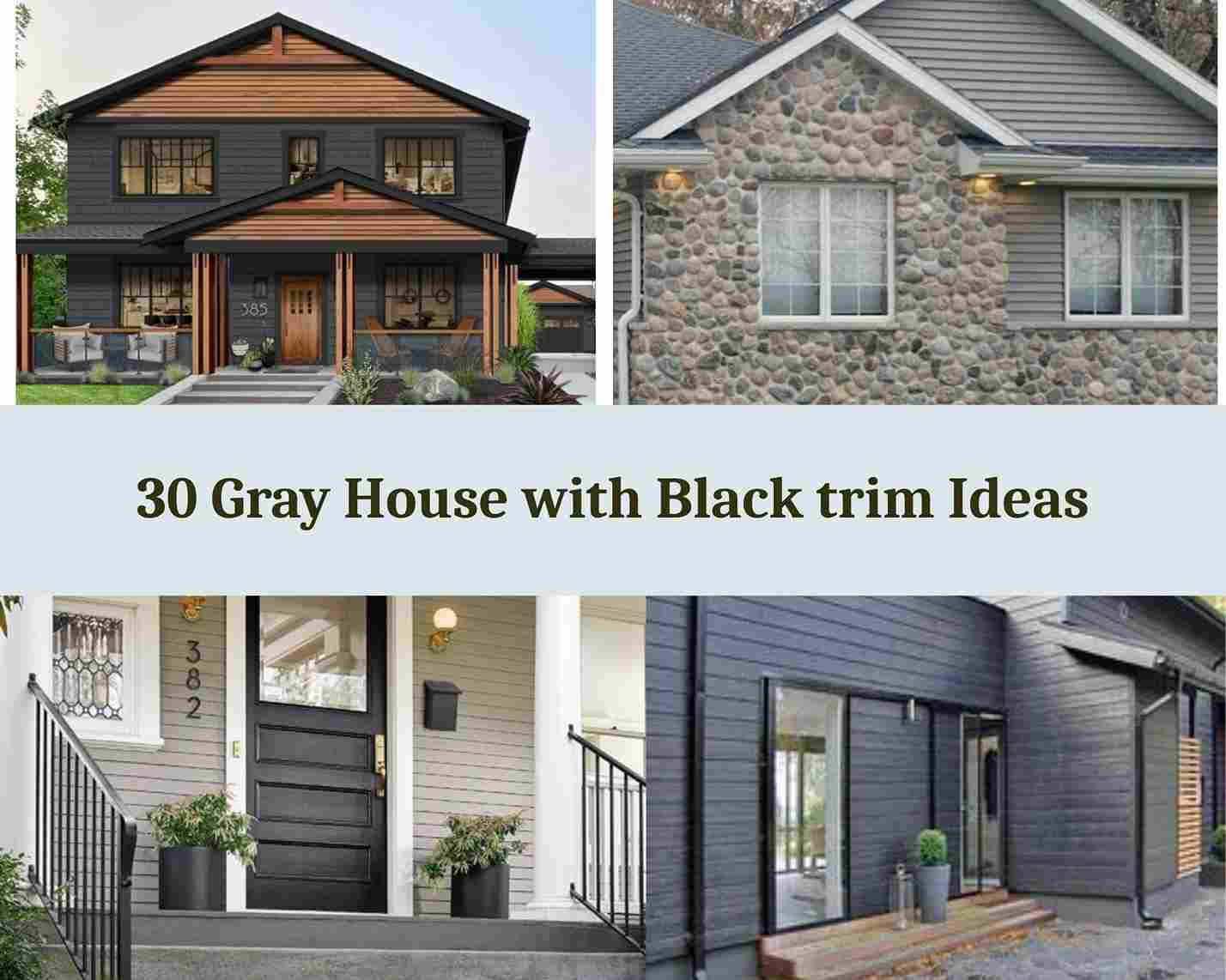 30 Gray House With Black Trim Ideas - Tangy House