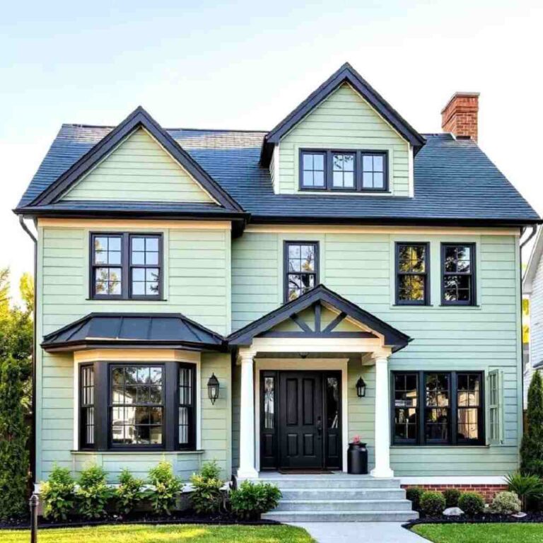 25 Styling Ideas for Green House with Black Trim - Tangy House