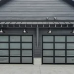 an image of a black garage door