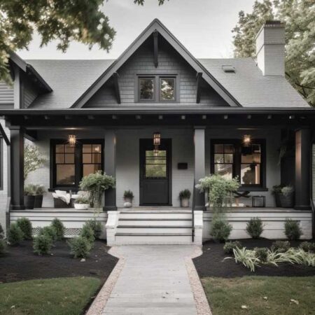 27 Sleek Ideas For Modern Grey House With Black Trim - Tangy House