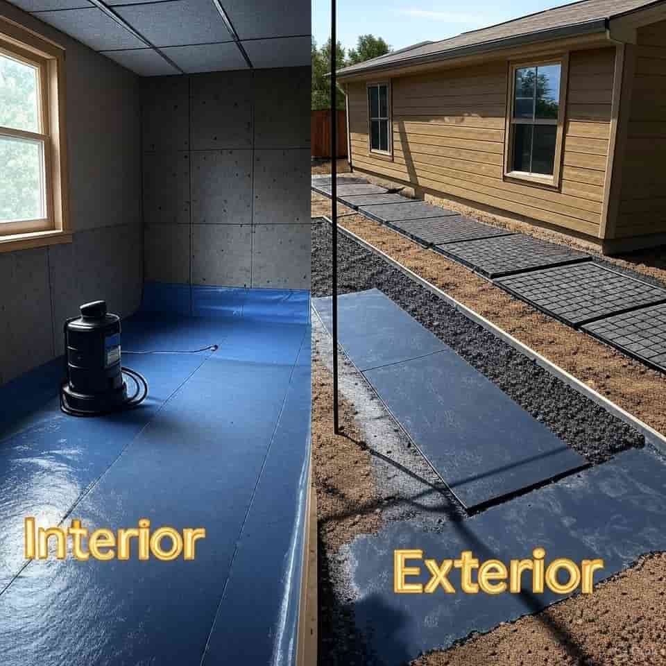 interior vs exterior basement waterproofing