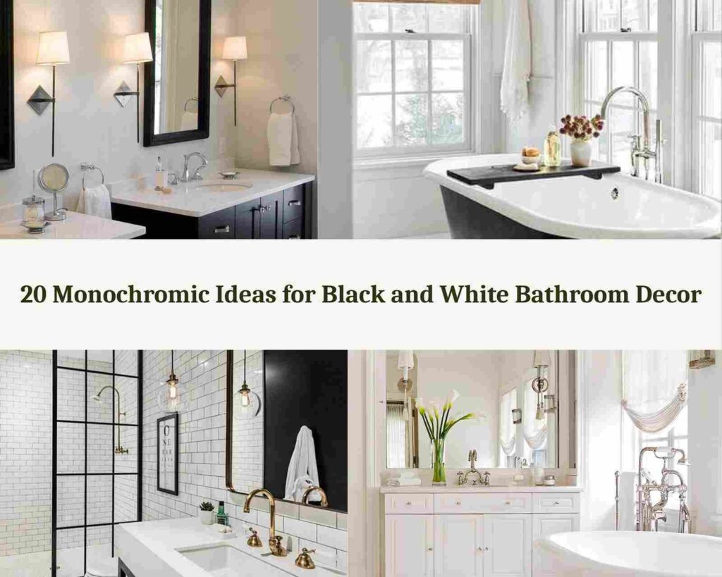 20 Monochromic Ideas for Black and White Bathroom Decor