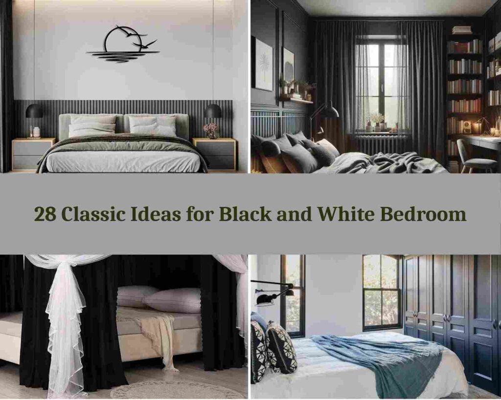 28 Classic Ideas for Black and White Bedroom