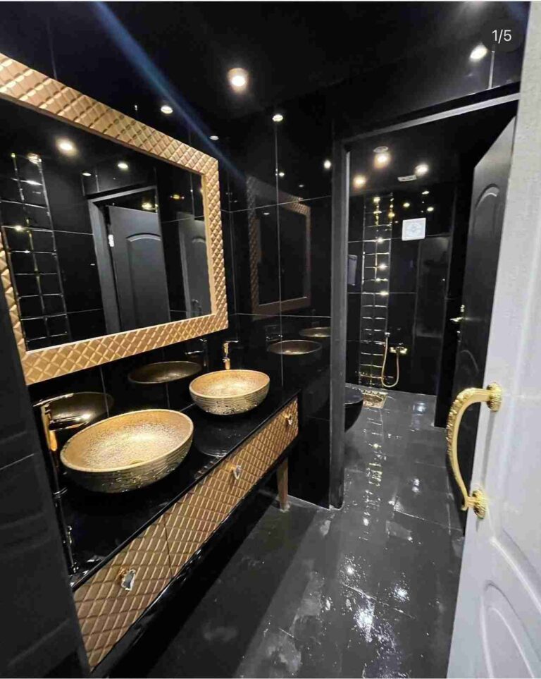 black and gold bathroom featured image