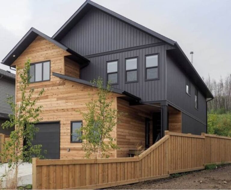 black house with cedar accents Featured image