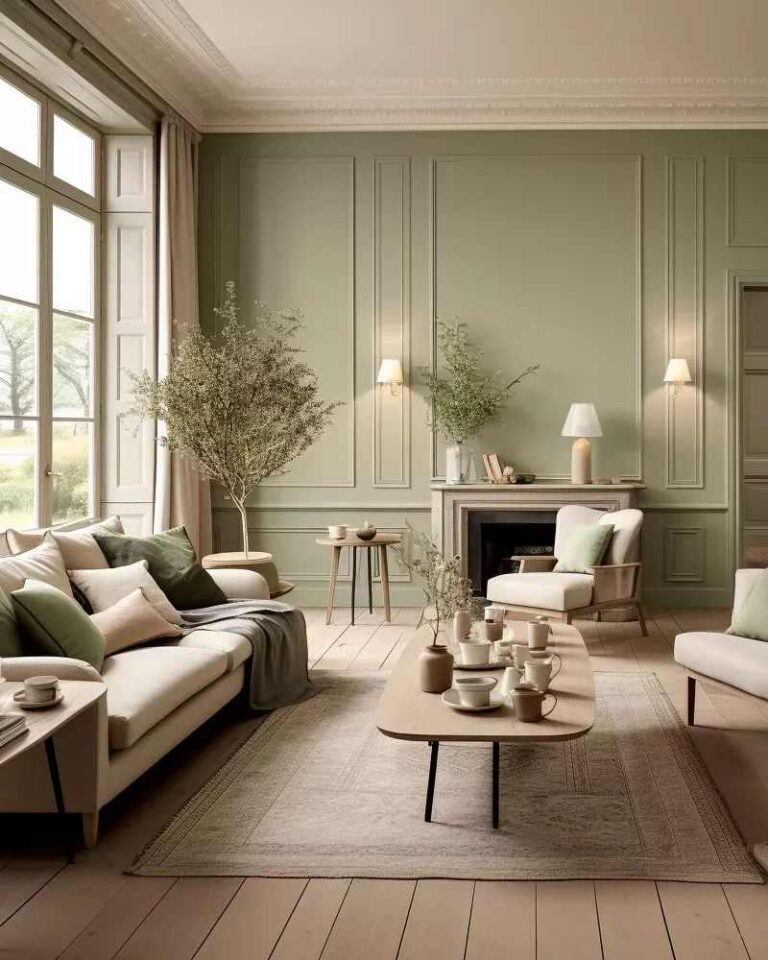 grey and sage green living room Featured image