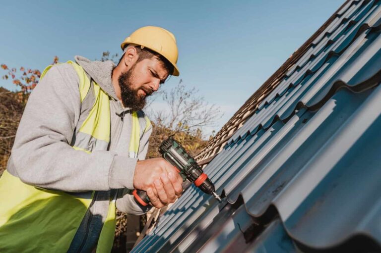a person fixing roof