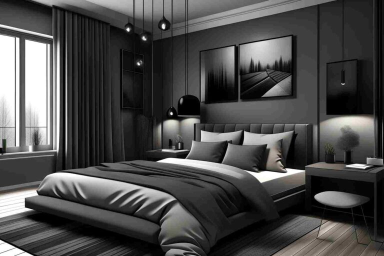 black and grey bedroom idea featured image
