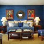 blue and brown living room featured image