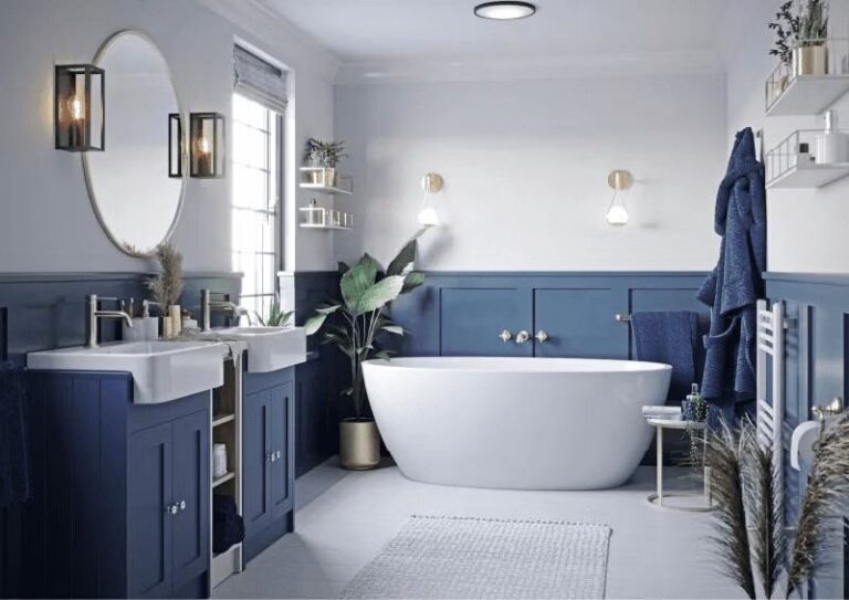 blue and gray bathroom ideas featured image