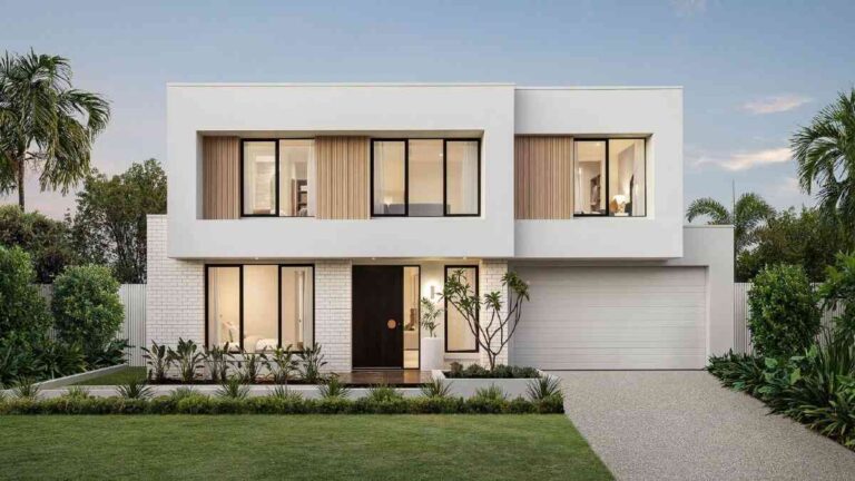 7 Ways Knockdown Rebuild Projects Create Modern Homes Without Moving Away modern-two-story-residential-house-the-design-features-a-minimalist-aesthetic-white-facade-and-large-windows