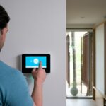 person-interacting-with-vivint-smart-hub-a-wall-mounted-touchscreen-control-panel