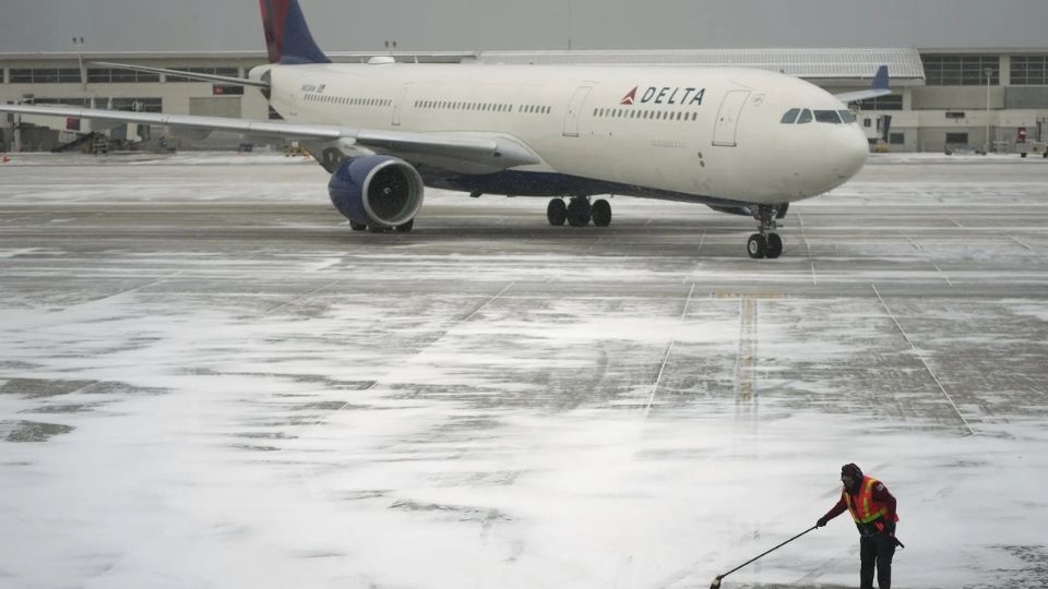 An Image Showing Snow on The Runway