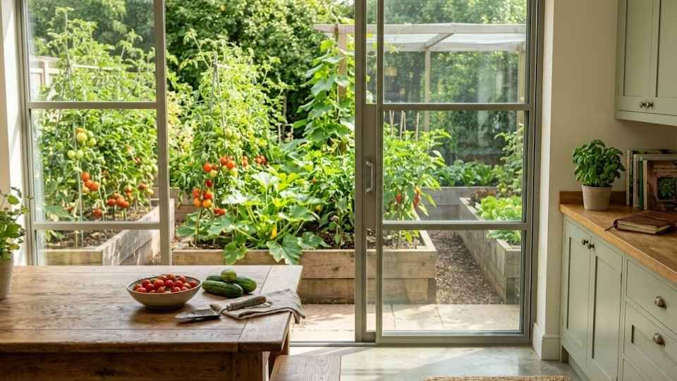 An Image Showing a Vegetable Garden in the Backyard of the House