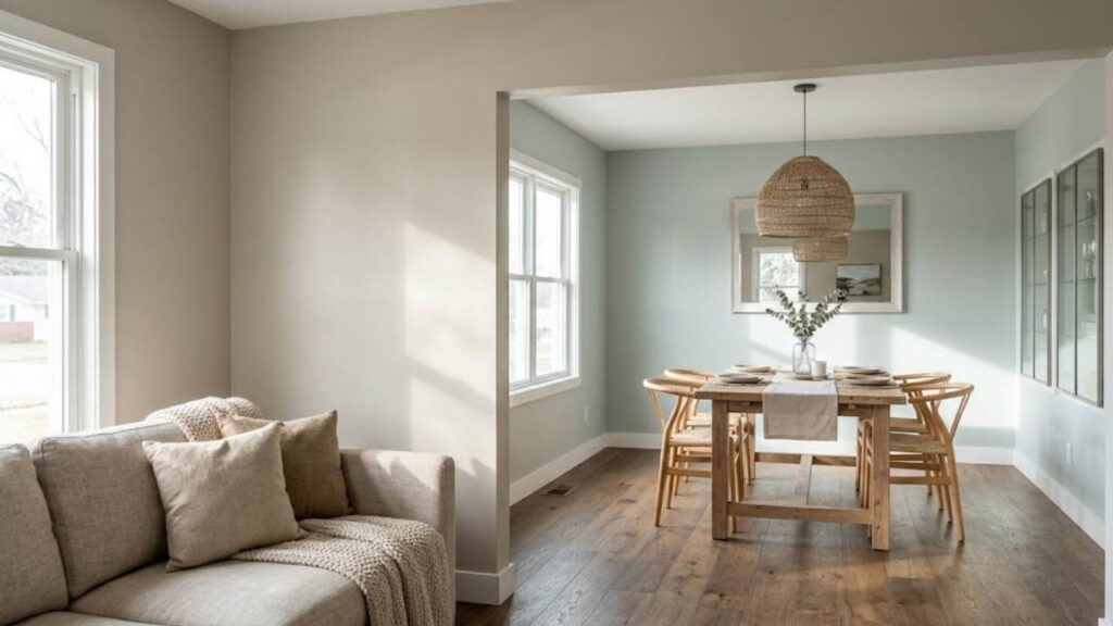 An Image of SW Sea Salt and Alpaca Color in the Living room