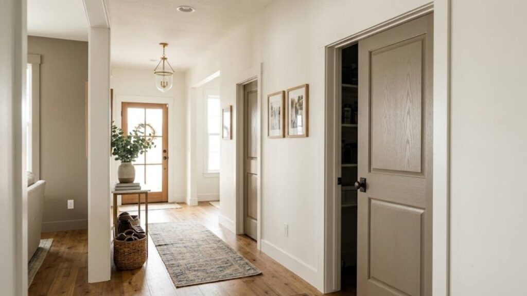 An Image of Sherwin Williams Alpaca Color in the Doors