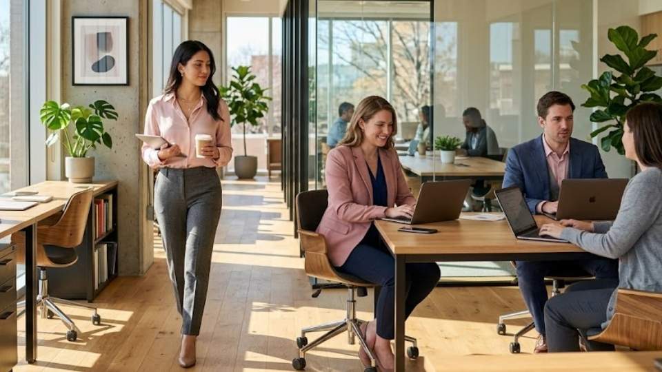 An Image of pink shirts with grey Pant