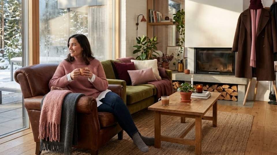 An Image of pink sweater over white shirt