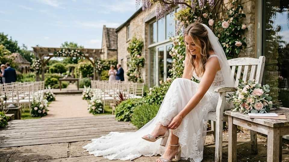 An Image of white dress in Wedding