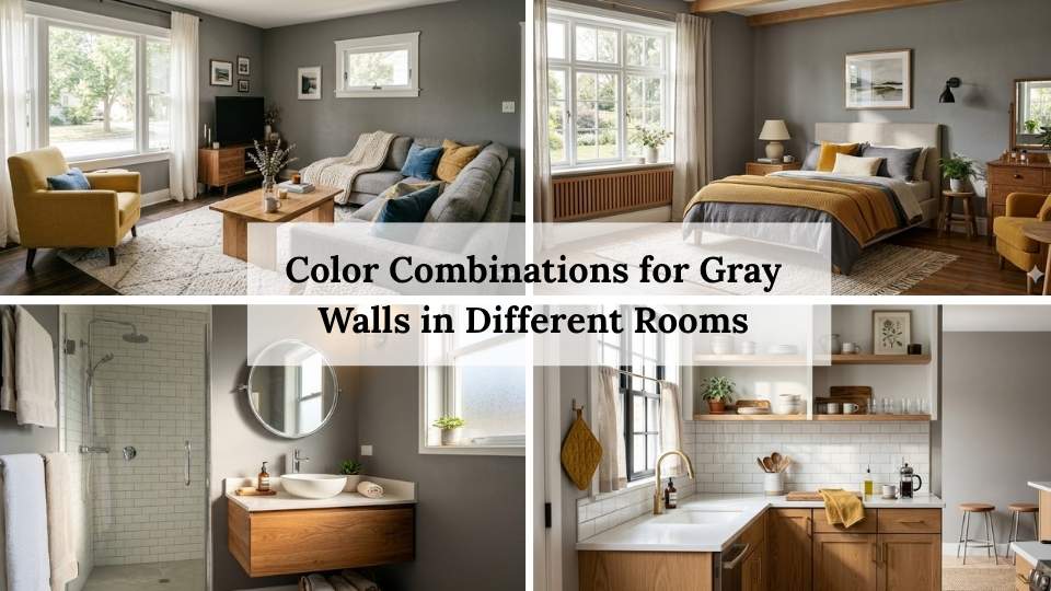 Color Combinations for Gray Walls in Different Rooms
