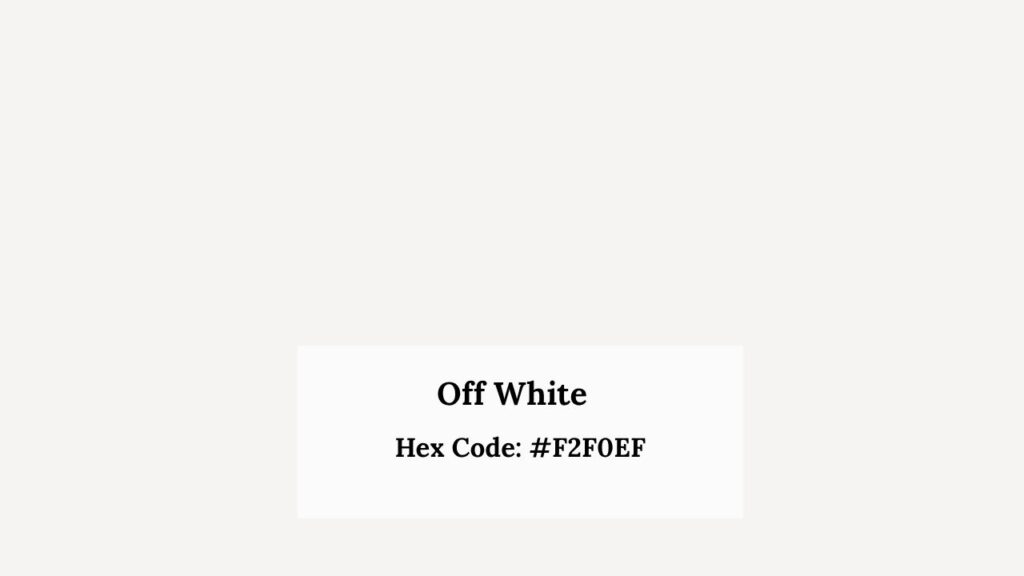 Color Summary of Off White