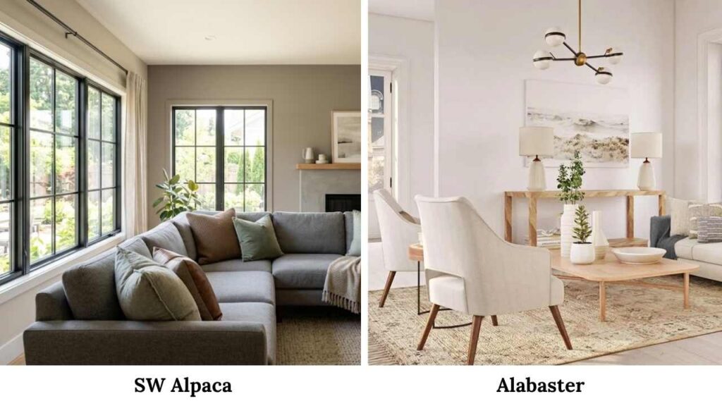 Comparison Between Sherwin Williams Alpaca vs Alabaster