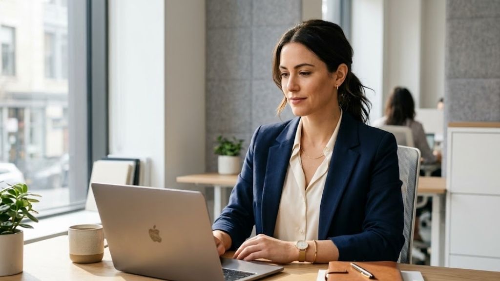Image of Women Wearing Navy dress With Gold necklace