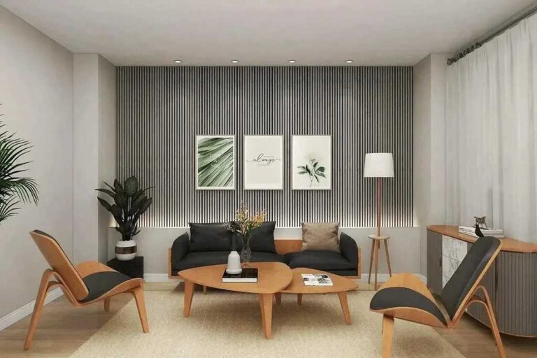 Ideas for decorating the home with wooden acoustic panels featuring Scandinavian lines a-modern-minimalist-living-room-design-featuring-acoustic-slatted-wood-panels-as-a-central-decorative-and-functional-element