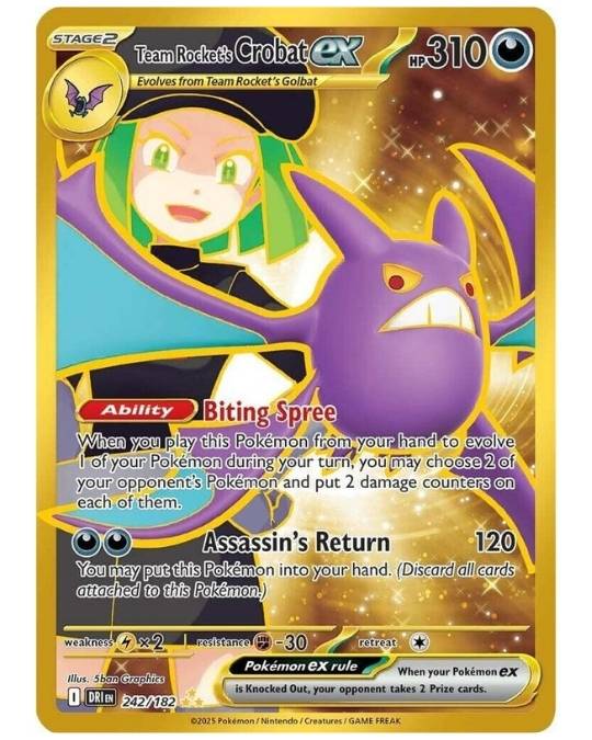 An Image Showing Team Rocket's Crobat ex - Hyper Rare Card
