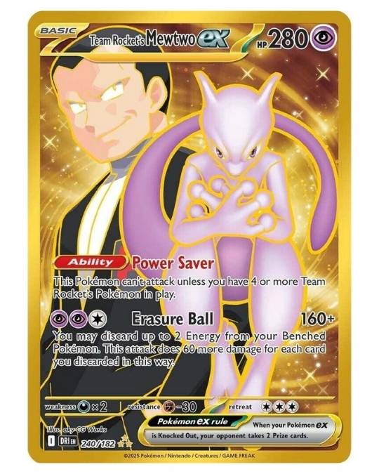An Image Showing Team Rocket's Mewtwo ex - Hyper Rare Card