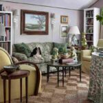 cozy-layered-living-room-featuring-a-patterned-green-and-white-sofa-is-accented-with-green-throw-pillows
